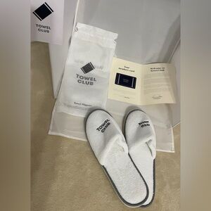 White cotton Slippers set by Towel Club